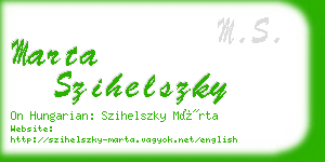 marta szihelszky business card